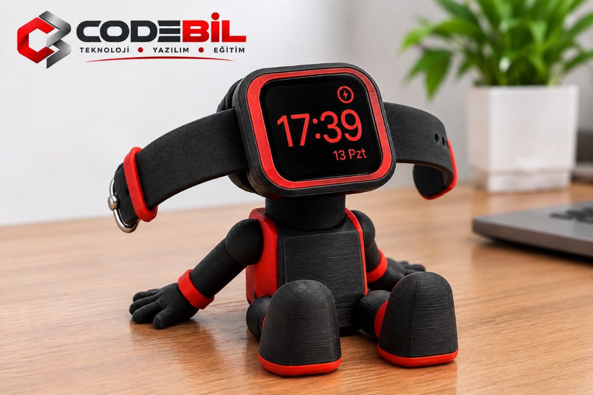Akıllı Saat Standı – Robot Tasarımlı Masaüstü Tutucu - görsel 2